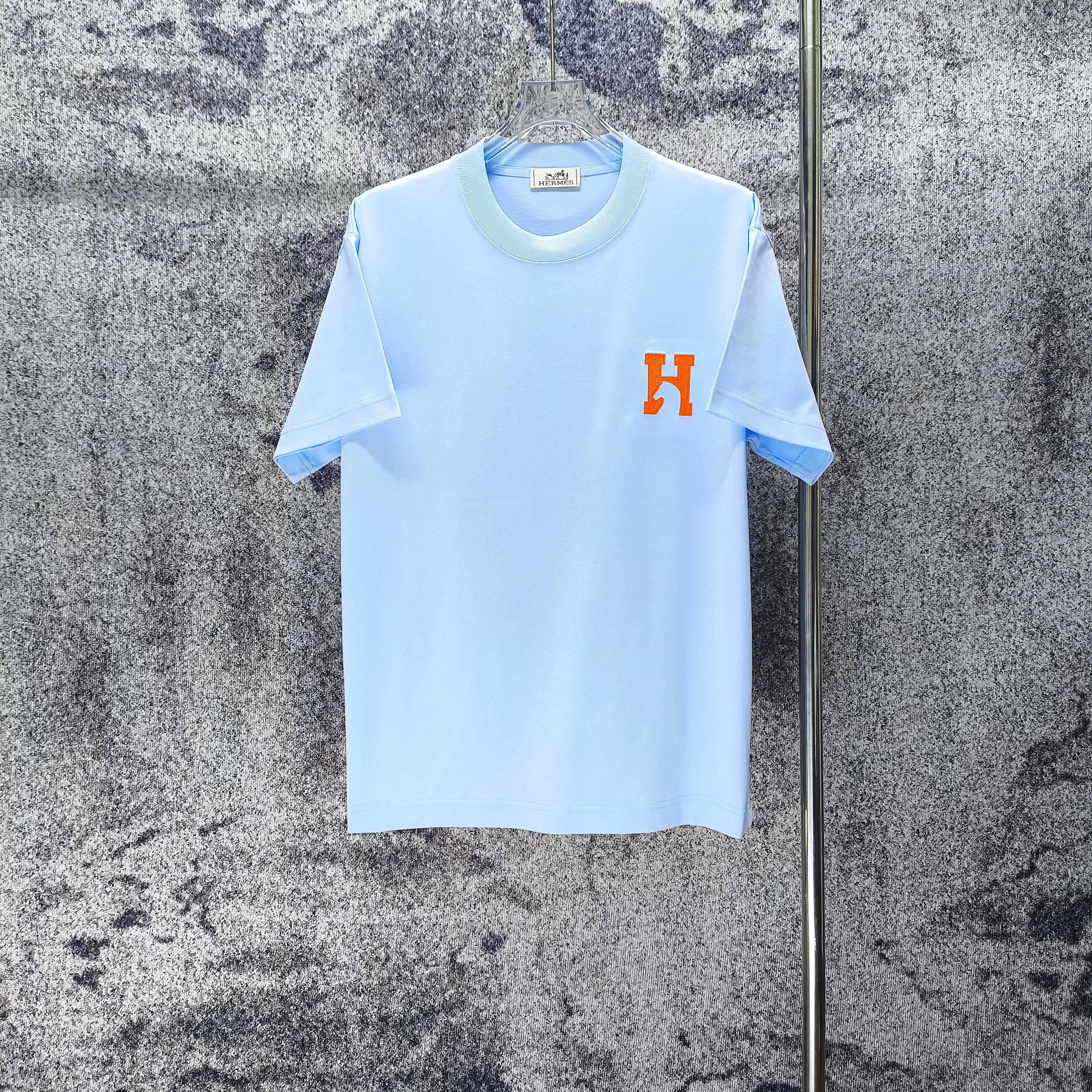 HERMES* * 2026 New Arrival logo 300g t Same Style Size S M L XL XXL Black White Purple Light Blue